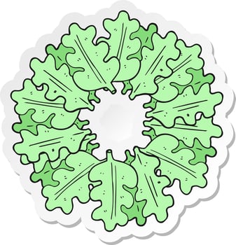 sticker of a cartoon oak leaves in a ring vector