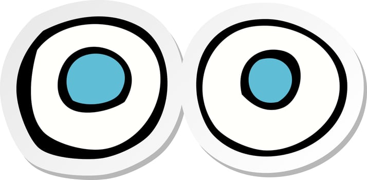 sticker of a cartoon eyes vector