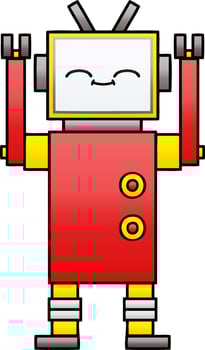 gradient shaded cartoon robot vector