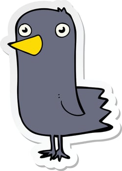 sticker of a cartoon bird vector
