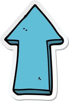sticker of a cartoon arrow vector