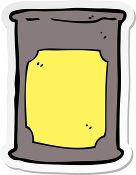 sticker of a cartoon oil barrel vector