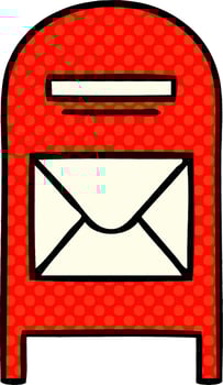 comic book style cartoon mail box vector