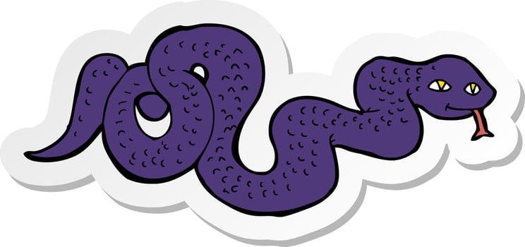 sticker of a cartoon snake vector