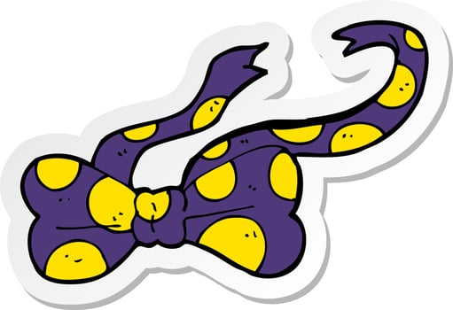 sticker of a cartoon bow tie vector