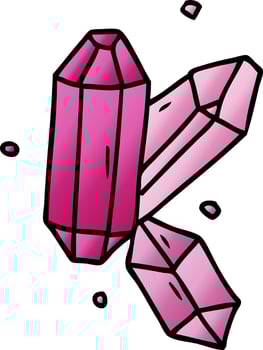 gradient cartoon doodle of crystal gems vector