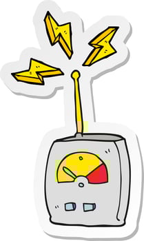 sticker of a cartoon science equipment vector