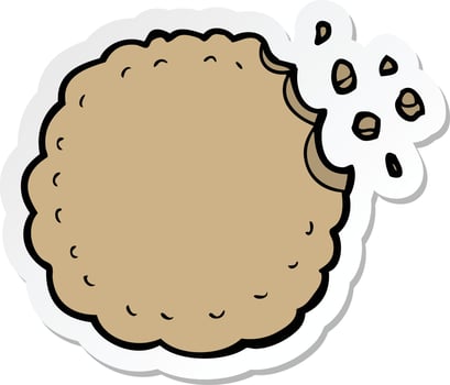 sticker of a cartoon cookie vector