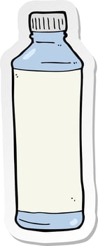 sticker of a cartoon water bottle vector