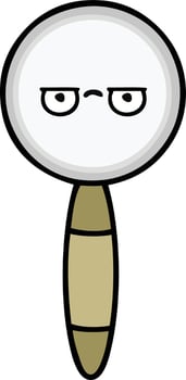 cute cartoon magnifying glass vector