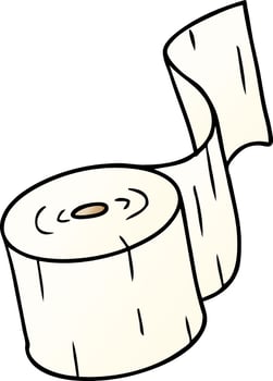 gradient cartoon doodle of a toilet roll vector
