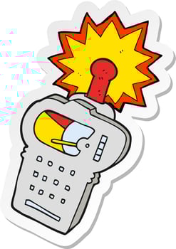 sticker of a cartoon scientific device vector