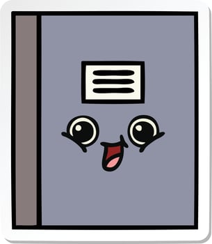 sticker of a cute cartoon notebook vector