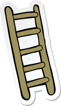 sticker of a cartoon ladder vector