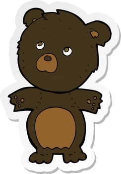 sticker of a cartoon funny teddy bear vector