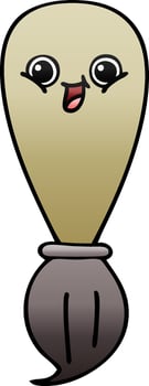 gradient shaded cartoon paint brush vector
