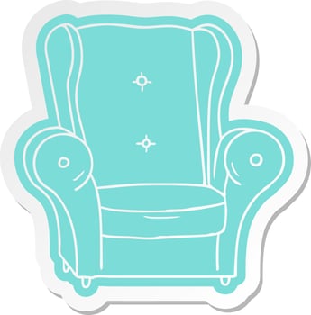 cartoon sticker of an old armchair vector