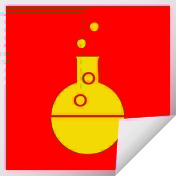 square peeling sticker cartoon science experiment vector