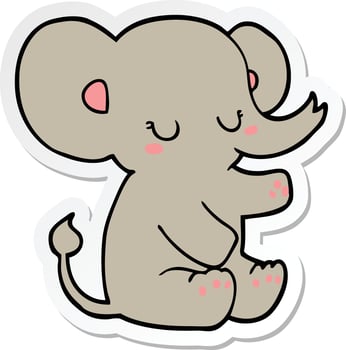 sticker of a cartoon elephant vector