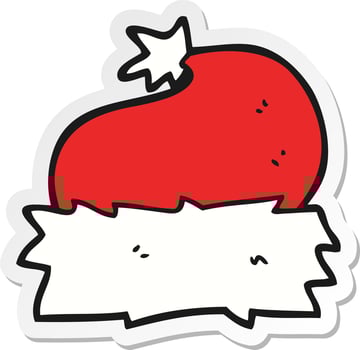 sticker of a cartoon christmas hat vector