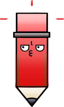 gradient shaded cartoon pencil vector