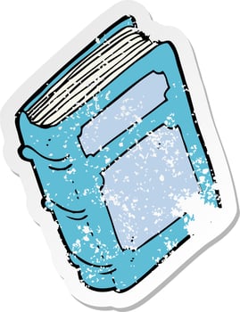 retro distressed sticker of a cartoon old book vector
