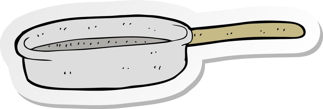 sticker of a cartoon frying pan vector