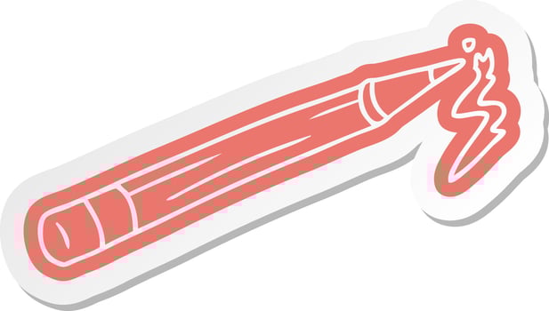 cartoon sticker of a coloured pencil vector
