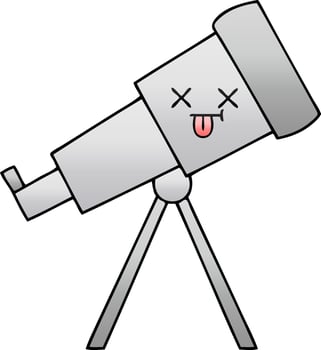 gradient shaded cartoon telescope vector
