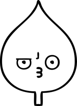line drawing cartoon expressional leaf vector
