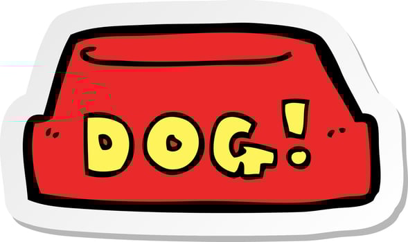 sticker of a cartoon dog food vector