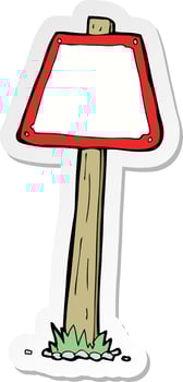 sticker of a cartoon road sign vector