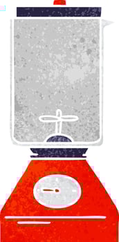 retro cartoon doodle of a food blender vector
