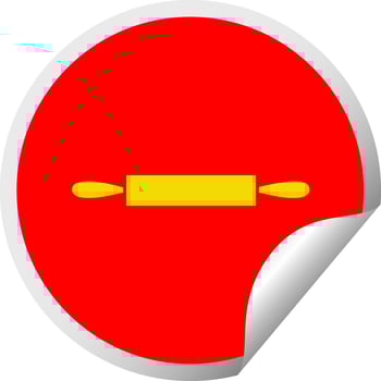 circular peeling sticker cartoon rolling pin vector