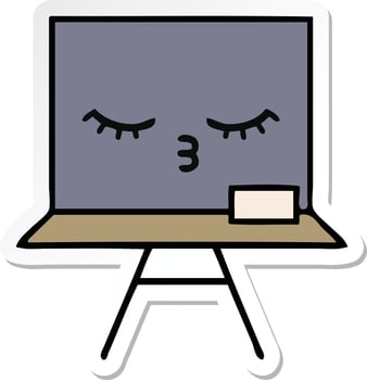 sticker of a cute cartoon chalkboard vector