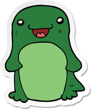sticker of a cartoon penguin vector