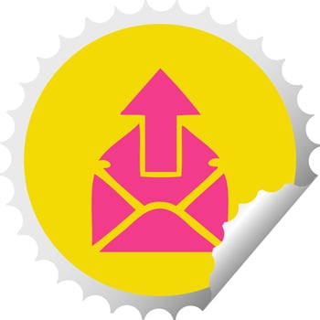 circular peeling sticker cartoon email sign vector