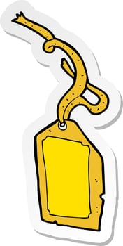 sticker of a cartoon luggage tag vector
