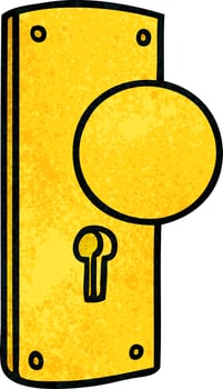 textured cartoon doodle of a door handle vector