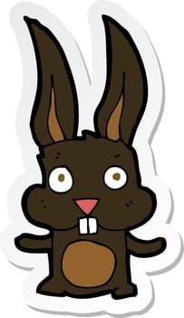 sticker of a cartoon rabbit vector