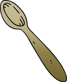 quirky gradient shaded cartoon wooden spoon vector