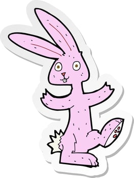 sticker of a cartoon rabbit vector