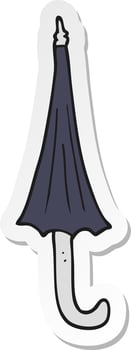 sticker of a cartoon umbrella vector
