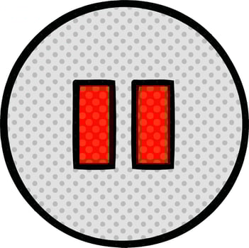 comic book style cartoon pause button vector