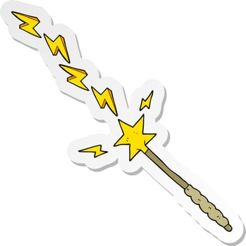 sticker of a cartoon magic wand vector