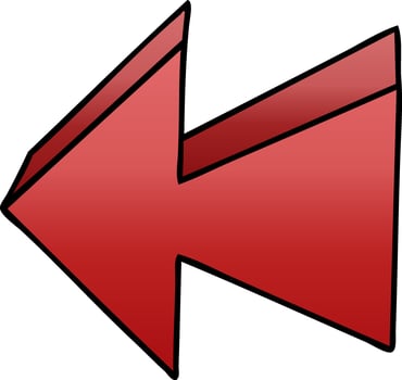 quirky gradient shaded cartoon arrow vector