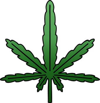 quirky gradient shaded cartoon marijuana vector
