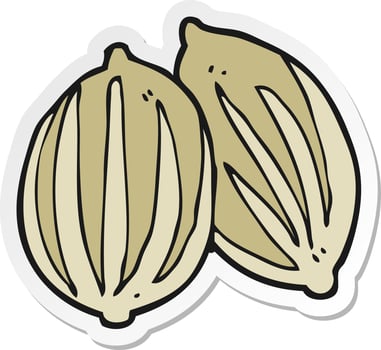 sticker of a cartoon seeds vector