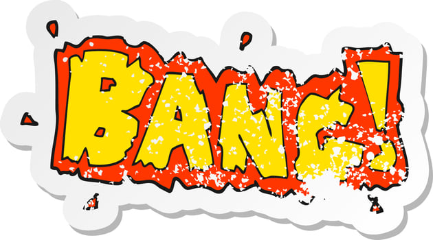 retro distressed sticker of a cartoon bang symbol vector