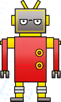 gradient shaded cartoon annoyed robot vector